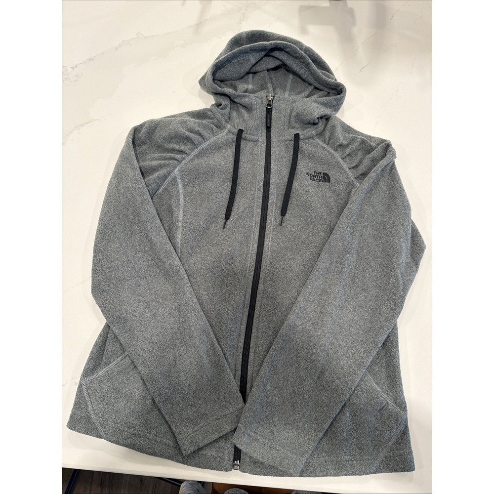 The North Face Full Zip Hoodie Women Medium Gray Excellent Fleece Sweatshirt